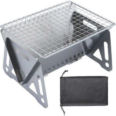 Mini-Tragbarer Grill – Holzkohlekocher aus Edelstahl für Picknicks und Camping im Freien (1/5)