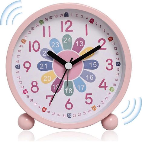 Réveil silencieux pour enfants - Réveil numérique sans tic-tac, design compact pour garçons et filles, idéal pour l'apprentissage et les routines. (1/4)