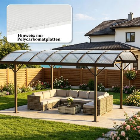 Plaques alvéolaires en polycarbonate, 4 mm d'épaisseur, transparentes, 120 x 60 cm, lot de 10, résistantes aux UV, pour serres (uniquement avec plaque en polycarbonate) (1/4)