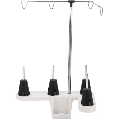 Support à fil pour machine à coudre domestique, porte-bobines 4 axes en acier inoxydable et plastique, stable et anti-enchevêtrement (1/4)