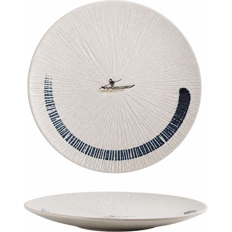 Assiette japonaise à rayures 10 pouces, décor Jiangxue