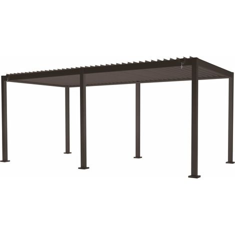 L'Arcolaio Pergola Bioclimatica Vulcano 3x6 m Antracite Alluminio (1/3)