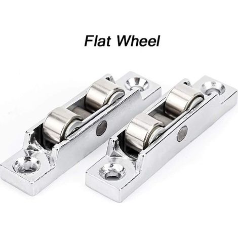 4pcs fenêtre coulissantes Poulie en zinc Matériel en alliage, Convient for porte coulissante et fenêtre Cabinet, Double Balancier Réglage de l'angle de roue, Accessoires Mobilier Accessoires de porte (1/5)