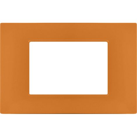 Placchetta per interruttore in metallo a 3 posti arancio cassetta 503 compatibile con vimar plana supporto cover (1/2)