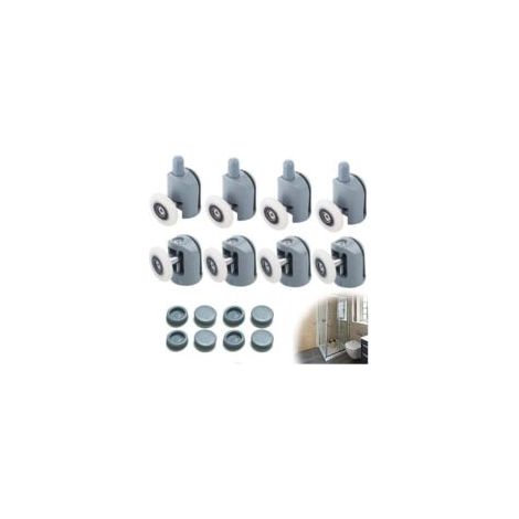 Set mit 8 Duschkabinenrollen (25 mm), 4 oben, 4 unten, Aufhängungsrollen für Duschkabinenzubehör - Crezuo (1/4)
