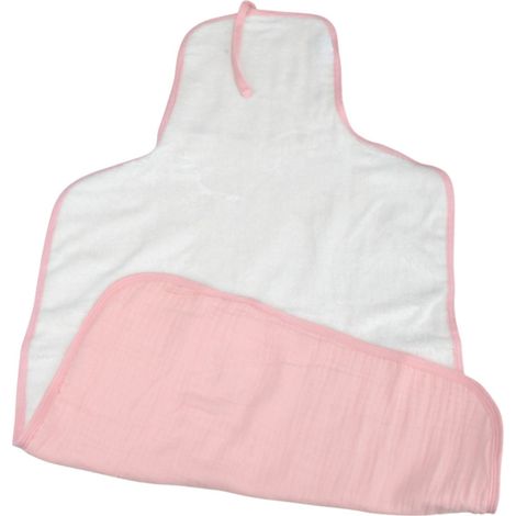 Matelas à Langer Nomade 44x75 cm - Gaze de Coton + Éponge avec Poignée - Rose (1/3)
