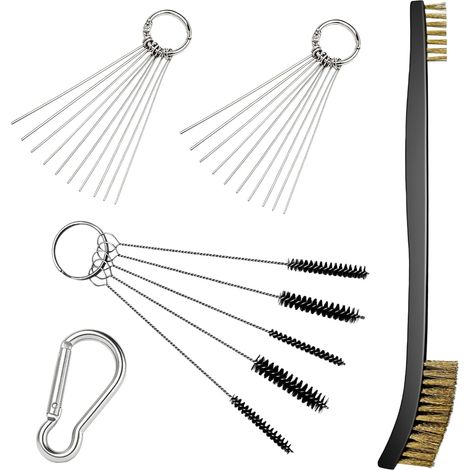 Kit de nettoyage de carburateur 0,3-1,2 mm avec aiguilles brosses 2-7 mm brosse en fil de cuivre pour carburateur, buses de petit moteur, outil de moto (1/5)