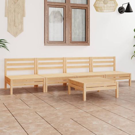 5-tlg. Garten-Lounge-Set Kiefer Massivholz vidaXL (1/5)