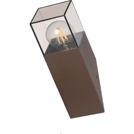 Trade Shop - Luz De Pared Oblicua Para Exterior E27 En óxido De Aluminio Balcón Terraza Ip44 B250-c - (1/5)