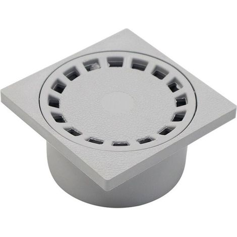 Desagüe de suelo con rejilla redonda para baños de 100 x 100 mm (1/4)
