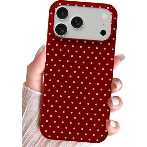 Coque pour iphone 18 Pro,Jolie Coque pour à Pois,Rouge (1/5)