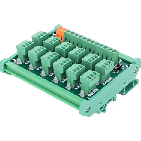 Bornier, carte d'acquisition 12 canaux 3 fils, commande par interrupteur sur rail DIN, transistors NPN et PNP, KP12LGtherC (1/5)