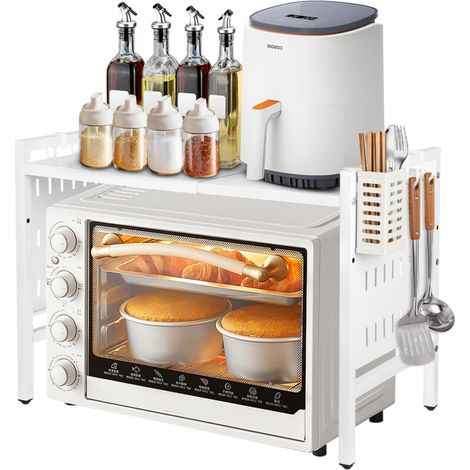 2 niveaux Étagère micro-ondes Étagère extensible cuisine Étagère cuisine blanc (1/5)
