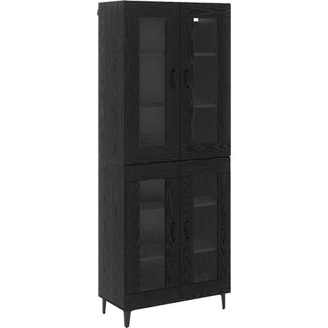 Alacena Roble Negro 69,5 x 34 x 180 cm Madera contrachapada vidaXL