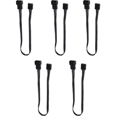 Lot de 5 câbles d'extension pour ventilateur à 4 broches, connecteur PWM, pour ordinateur. (1/5)