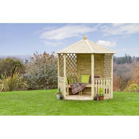 Zest Clifton Wooden Garden Gazebo Shelter Arbour Pagoda Canopy Roof (1/5)