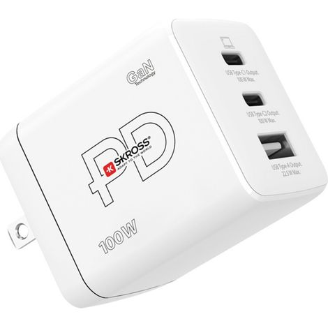 Skross Power Charger Combo+ 100W US USB Ladegerät 100 W 2x USB-C®, 1x USB-A USB PD Weiß Innenbereich