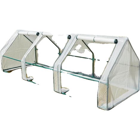 Invernadero, 270 x 90 x 90 cm, estructura de plástico PE y hierro, ventana enrollable, autoportante, requiere montaje. (1/5)