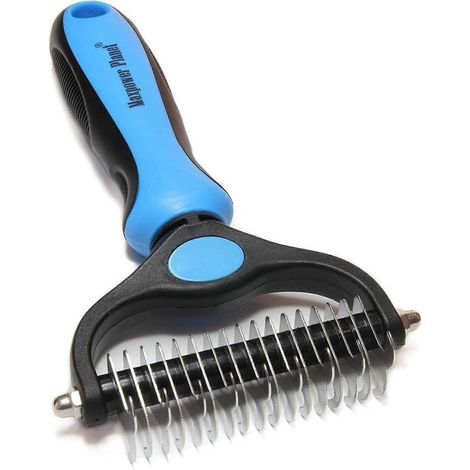 Brosse de toilettage double face pour chiens et chats - Peigne démêlant et désépaississant pour le sous-poil, extra large (1/5)
