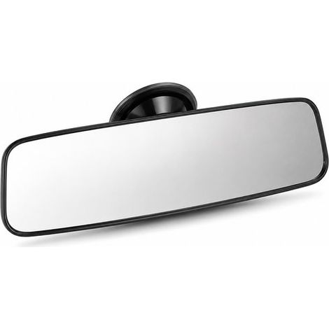 Rétroviseur voiture intérieur – Ventouse – 6x24 cm – Noir – Vision arrière élargie (1/5)