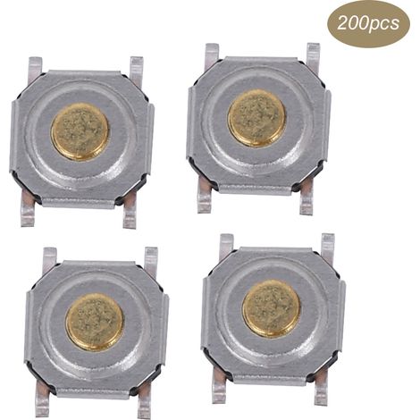 200 Interrupteurs Tactiles Bouton-Poussoir en Laiton Étanches SMD 4x4x1.5mm pour Éclairage (1/5)