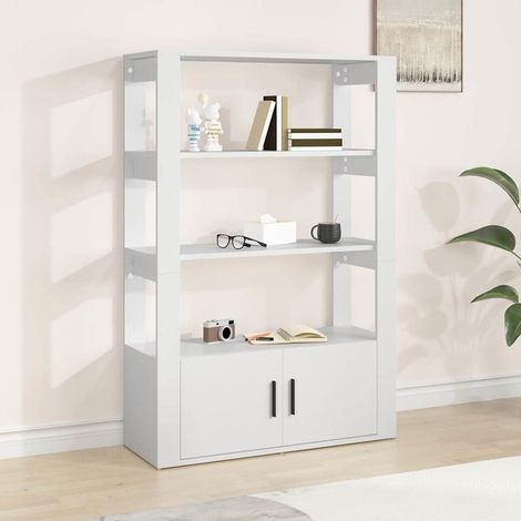 Buffet - Armoire de rangement Enfilade Blanc 80x30x119,5 cm Bois d'ingénierie BV589917 - BonneVie (1/5)
