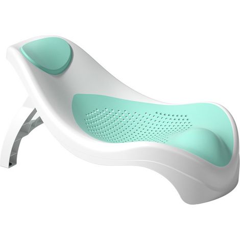 Support de bain pour bébé pliable et pliable, antidérapant, avec trous d'aération, vert. (1/5)