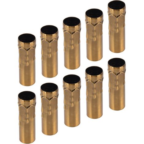 10pcs E14 Metal Sleeve Chandelier Socket Holder Tube Socket for Chandelier Lighting (Gold and Antique Bronze)