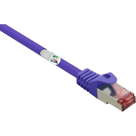 RF-4724914 RJ45 Câble réseau, câble patch CAT 6 S/FTP 0.25 m violet avec cliquet d'encastrement, contacts dorés, ignifuge 1 pc(s) Y851342 (1/4)