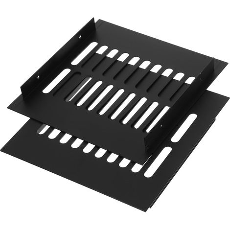 Grille D'aération Carrée Lot de 2 Pièces en Alliage D'aluminium Noir Ventilation et Perméabilité à L'air pour Meuble et Armoire pour Meuble à Chaussures (1/5)