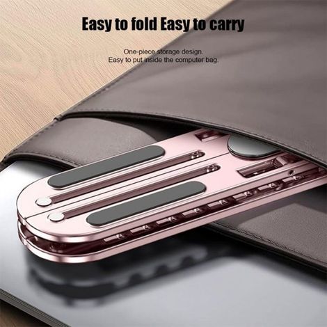 Support ordinateur portable-aluminium-Dissipation de chaleur- ordinateurs 10-17''-Réglage de la hauteur sur 10 niveaux-Rose (1/5)
