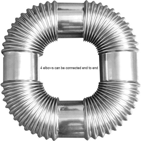 Coude de Poêle en Acier Inoxydable 90° - 6 cm pour Conduit de Cheminée, Poêle à Bois et Four de Camping (1/5)