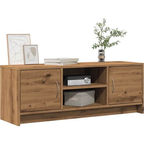 Vidaxl – Meuble TV en bois d'ingénierie chêne artisan 102x30x37,5 cm – 2 étagères et 2 compartiments – Résistant à l'humidité