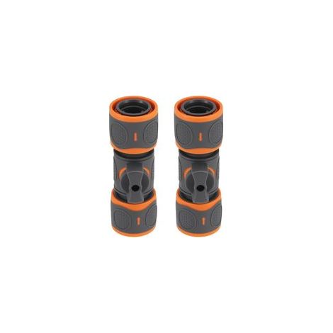 Raccords de Tuyau D'arrosage, Lot de 2 Raccords avec Valve de Régulation, Connexion Étanche pour Tuyau 1/2 Pouce, Adaptateur Robinet Tuyau (1/5)