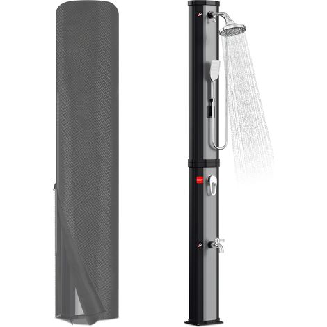 Wolketon 60L Doccia solare da esterno argento con protezione e doccetta manuale – Pratica da usare