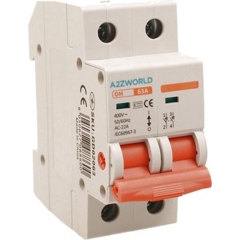 Interruttore Sezionatore Modulare 2P 2M AC 400V IP20 DH (63A)