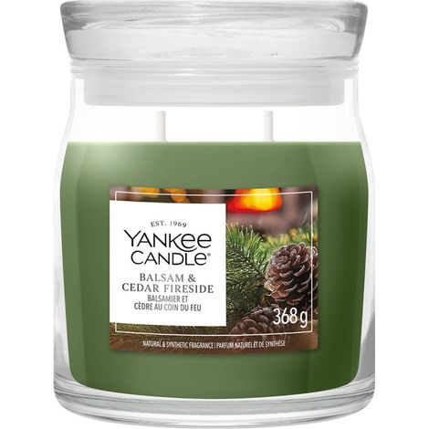 Candela Balsam & Cedar Fireside 368g Verde Yankee Candle