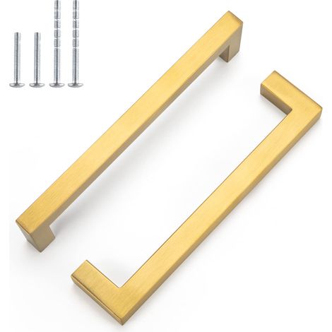 Lot de 6 Poignée Meuble Cuisine Doré Entraxe 160mm Poignee Placard (1/5)