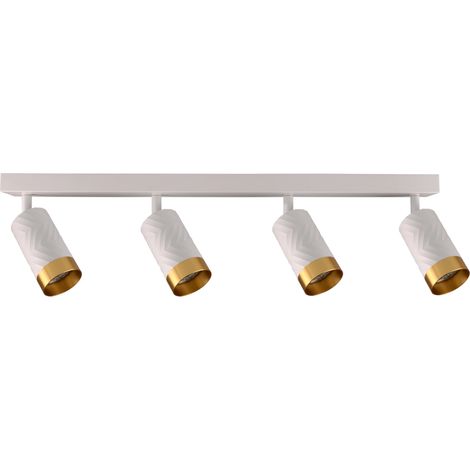 Plafoniera 4 faretti orientabili bianco-oro GU10 Arras Polux (1/5)
