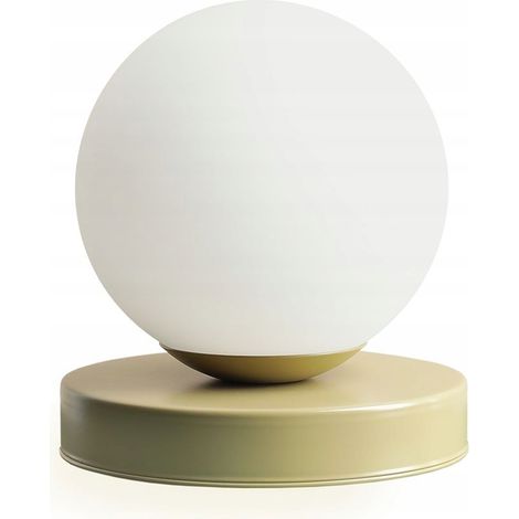 Lampada da scrivania Aldex Ball in metallo verde con attacco E14, 10W e paralume in vetro. (1/4)