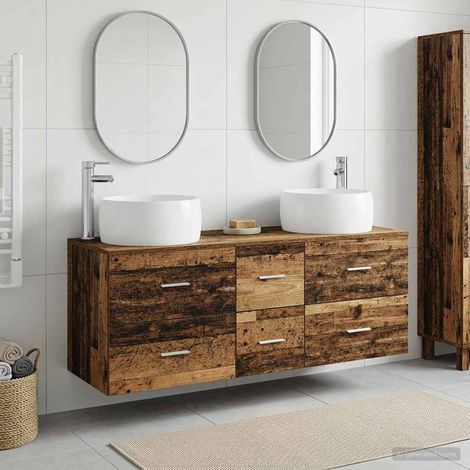 vidaXL Bathroom Furniture Set 3 pcs Old Wood 49.5 x 44.5 x 66 cm (1/5)