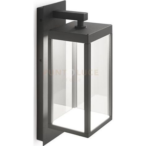 GES771- APPLIQUE ESTERNA GRIGIO ANTRACITE A LED 4000K 650LM 13W IP54 ALLUMINIO E VETRO
