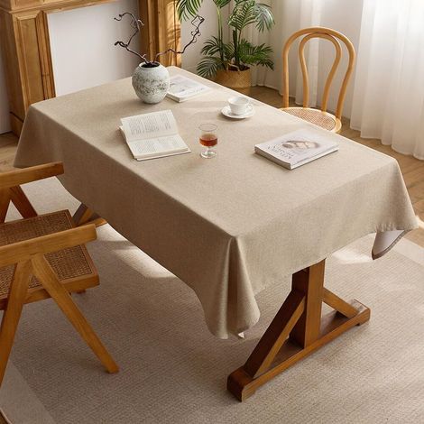 140x180cm Aspect Lin Lavable et imperméable, pour Salle à Manger, Jardin, fête, Mariage ou Maison (1/5)