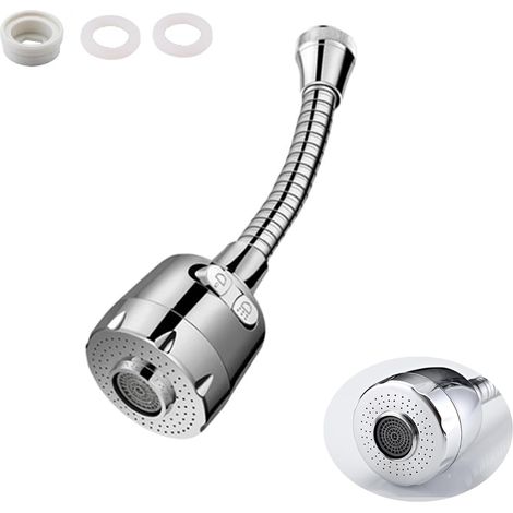 Grifo de cocina extendido de 16,5 cm, grifo giratorio de 360°, grifo de dos modos para cocina/baño, accesorios para grifo de fregadero de cocina, cabezal regulador de grifo de cocina ajustable (1/5)