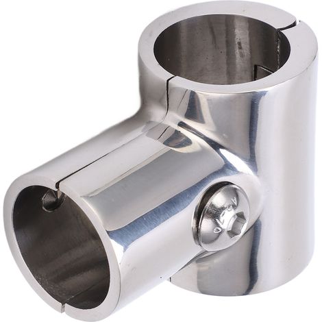 Raccord Té 90° Tube Inox 25,4mm Diamètre Intérieur Séparable Accessoire Main Courante Bateau (1/5)