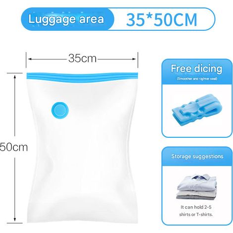 Sacs de compression, sacs sous vide, sacs de rangement, réutilisables. Comprend un kit d'extraction d'air, [60 x 40 cm], lot de 10 pièces. (1/5)