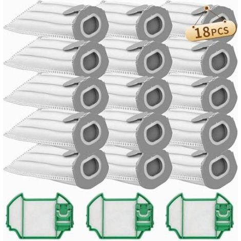 Paquete de 15 bolsas para aspiradora Vorwerk Kobold VK7, compatible con Vorwerk Kobold VK7 FP7, con 3 filtros HEPA, repuestos para la bolsa del filtro y bolsa para el polvo de repuesto - Crezuo (1/4)