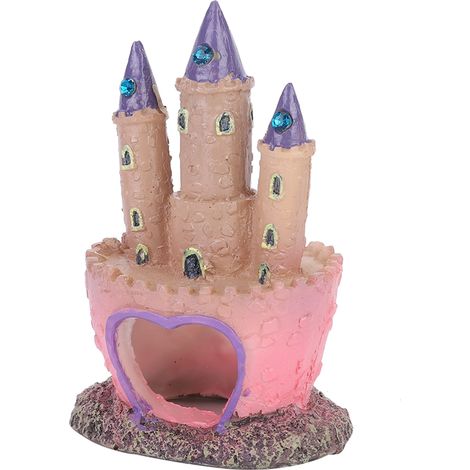 Ornements en forme de château de dessin animé en résine, décoration de paysage pour Aquarium, poissons, Reptiles