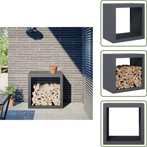 The Living Store Brennholzregal Anthrazit 60x40x60 cm Stahl - Brennholzständer (1/5)