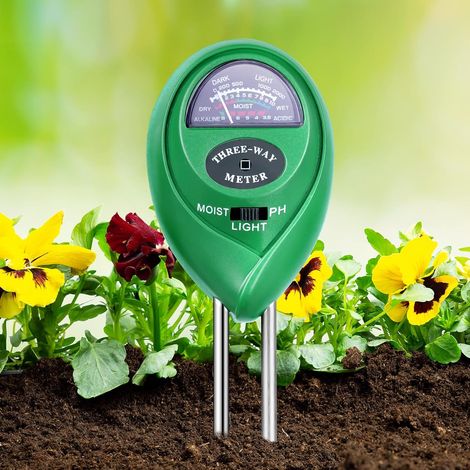 Medidor de suelo 3 en 1, medidor de humedad, luz y pH del suelo 3 en 1, kit de análisis de suelo 3 en 1 para plantas y flores (no requiere pilas). (1/5)